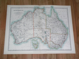 1907 Antique Map Of Australia / Melbourne Sydney Brisbane Adelaide Perth - £19.46 GBP
