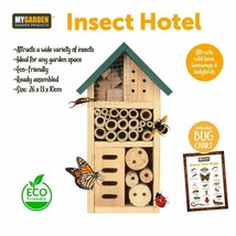 Wooden Insect Bee Bug Hotel House Natural Wood Shelter Garden Nest Box Nesting - £11.80 GBP