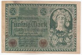 Germania, 50 MARK, 1920, P68, XF - $15.99