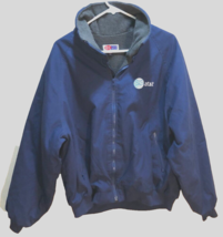 AT&amp;T Vintage 90s Employee Technician Union Fleece Lined Zip Blue Sewn Ja... - $42.27