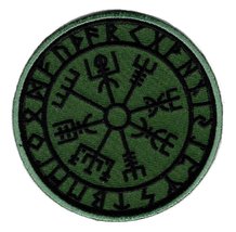 Hook Viking Compass Vegvisir Odin Forest Green Patch (P377A) - £5.38 GBP