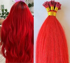 18&quot;,22&quot; 100grs,125s,I Tip (Stick Tip) Fusion Human Hair Extensions #Bright Red - £87.04 GBP+