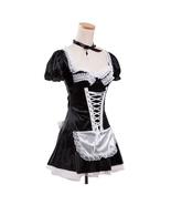 Late Nite Maid Halloween Costumes Party Costume Women Cosplay Black Sati... - $38.26