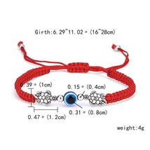 Turkish Lucky Bracelets For Women Handmade Braided Rope Lucky Jewelry Red Black  - £7.94 GBP