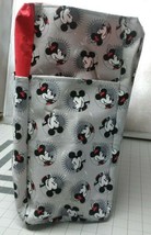 Mickey Minnie Mouse Faces Ears Disney Red XL Purse/Project Bag Handmade 15x18 - £35.44 GBP