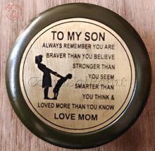 Poem Pocket Compass with to My Son-Love Mom Engraved II (Antique Military Comman - £35.96 GBP