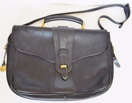 VTG Dooney &amp; Bourke Briefcase Messenger Bag Shoulder Handbag Leather USA Black - £100.68 GBP