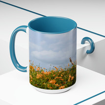 Two-Tone Coffee Mugs, 15oz Sunshine and A Field of Daisies Colorful Ceramic - £8.30 GBP