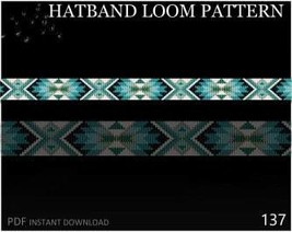 Delica beads Hatband Loom Pattern No.137 Beaded Belt and Hat Band Stars ... - £3.14 GBP