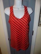 The North Face Redish Orange Stripe Athletic Racerback Tank Top Size M EUC - $29.20