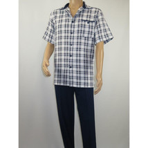 Men 2pc Walking Leisure Suit Short Sleeves By DREAMS Checker 282-00 Black White image 4