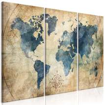 Tiptophomedecor Stretched Canvas World Map Art - Retro Map - Stretched &amp; Framed  - £81.18 GBP+