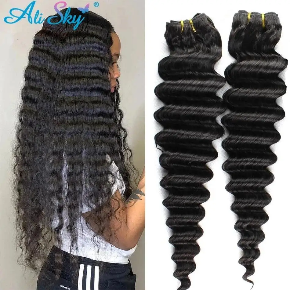 30inch Deep Wave Malaysian Remy Hair Extensions Human Hair Bundles Loose Deep - £17.41 GBP+