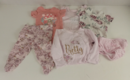 Girl Clothes Size 0-3 Months Mixed Brands Lot Of 6 Pieces (A) - $12.86