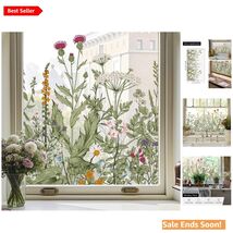 Colorful Floral Window Stickers - 17.5 x 78.7 in, Vibrant DIY Static Clings - $35.59