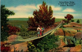 Swing Along Bridge Lookout Mountain Chattanooga TN UNP Linen Postcard E5 - £3.90 GBP