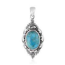 Jewelry of Venus fire  Pendant of Earth Blue Kingman Mohave Turquoise Silver Pen - £453.03 GBP