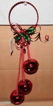 Christmas Door Bell Hangers Red Jingle Bells Makers Holiday Metal 177J - £9.20 GBP