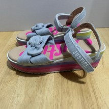 Justice Girl&#39;s Wedge Multicolor Sandal, Size 4 - $18.08