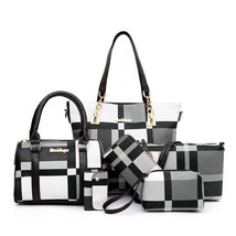 Women  Handbags Sets 6 Pcs/set Women Plaid Colors Handbag Female  Travel Shoppin - £148.14 GBP