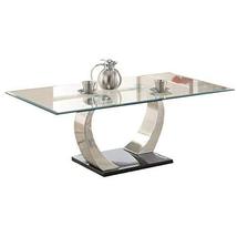 Best Coffee Table Glass Top Metal Contemporary Modern Home Living Room Furniture - $551.97