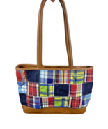 Madras Plaid Purse Shoulder Bag Tote Y2K Preppy Coastal Patchwork Patche... - $49.39