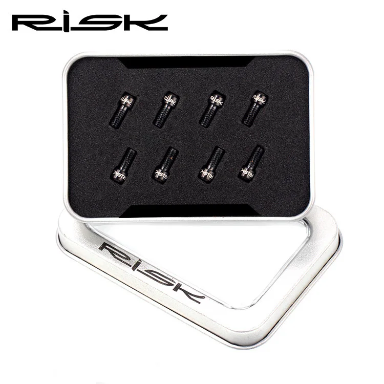 RISK 8pcs/Set M4*8mm Lightweight Bike Downhill Pedal Screws Titanium Alloy Anti- - $127.79