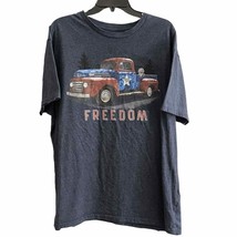 Patriotic 2XL Tee Shirt Men Freedom Jeep w/ Dog Short Sleeve Crew Red White Blue - £12.78 GBP
