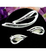 Sarah Coventry STUNNING Vintage PIN &amp; Clip ON EARRINGS SET Silvertone Sw... - £17.89 GBP