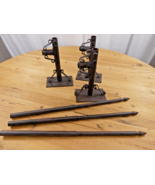 3 Cast Iron Weathervane Bases And Rods Flat Mount Rustic Fence Mount Far... - $67.79 CAD