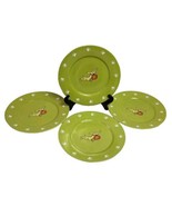 4 Max And Lucy 9&quot; Salad Plates Dog w/Frisbee Paw Design Rim Set of 4 Gibson - $39.95