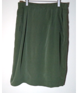 Dana Buchman Woman Green 100% Silk Skirt 28" Midi Length Size 16X Straig... - $17.77
