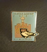 1987 Seattle Seafare Enamel Pin Hydroplane Space Needle Skyline Lapel Vi... - $130.29 MXN