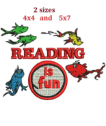 Dr Seuss Reading Thing digitized filled embroidery design Digital Download - $6.11 CAD