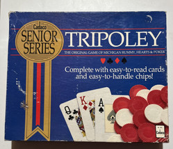 TRIPOLEY card game Senior Series - Cadaco 1989 - Michigan Rummy, Hearts, Poker - £12.44 GBP