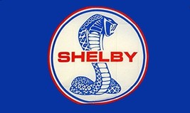 Shelby Mustang Blue 3 x 5 ft logo flag w/grommets - £18.11 GBP