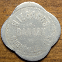 Rushville, Illinois IL Wiegand&#39;s Bakery Good For 5¢ Loaf Bread Trade Token - $373.64 MXN