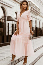 Swiss Dot Lace Trim Maxi Dress - £24.84 GBP+
