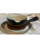 MIKASA POTTERS ART BEN SEIBEL GRAVY BOAT WITH UNDERPLATE, FIRE SONG - £22.32 GBP