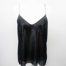 Zara Black Camisole Cami Top Textured Spaghetti Strap V Neck L - $17.99