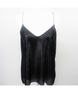 Zara Black Camisole Cami Top Textured Spaghetti Strap V Neck L - $24.43 CAD