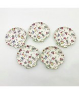 Vintage Scalloped Chintz Floral Shell Shaped Porcelain Plates Set of 5 - $484.29 MXN