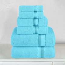 Elegant Comfort 6-Piece Turkish Cotton Towel Set, 2 Washcloths, 2 Hand T... - £33.57 GBP