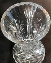 Vintage Cut Crystal Medium Flower Vase Starburst Wedding 8&quot; H by 4&quot; W, Birk&#39;s Je - £47.96 GBP
