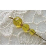 U-228 faceted 3 yellow crystal + gold hatpin Pin hat pins JEWELRY hats v... - £8.17 GBP