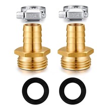 2PK GHT Repair Connector With Stainless Clamps 5/8&quot; Barb X 3/4&quot;Male Thread - £9.92 GBP