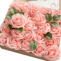 Ling&#39;s moment Artificial Flowers 50pcs Real Looking Pink Fake Roses w/Stem - $28.70