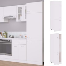 Refrigerator Cabinet White 60x57x207 cm Engineered Wood - £112.13 GBP