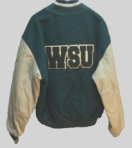 Wichita State Shockers NCAA Vintage 90s Letterman Sewn Green Wool Jacket... - £112.38 GBP