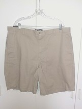 CHAPS FLAT FRONT KHAKI MEN&#39;S SHORTS-42-NWT-100% COTTON-9.25&quot; INSEAM-COOL... - $158.12 MXN